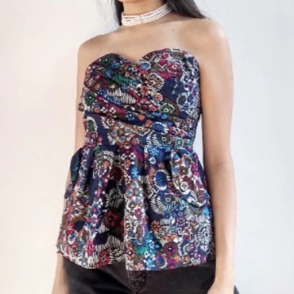 Anthropologie Fei Primula Corset Strapless Top - Size 4 - Picture 1 of 4